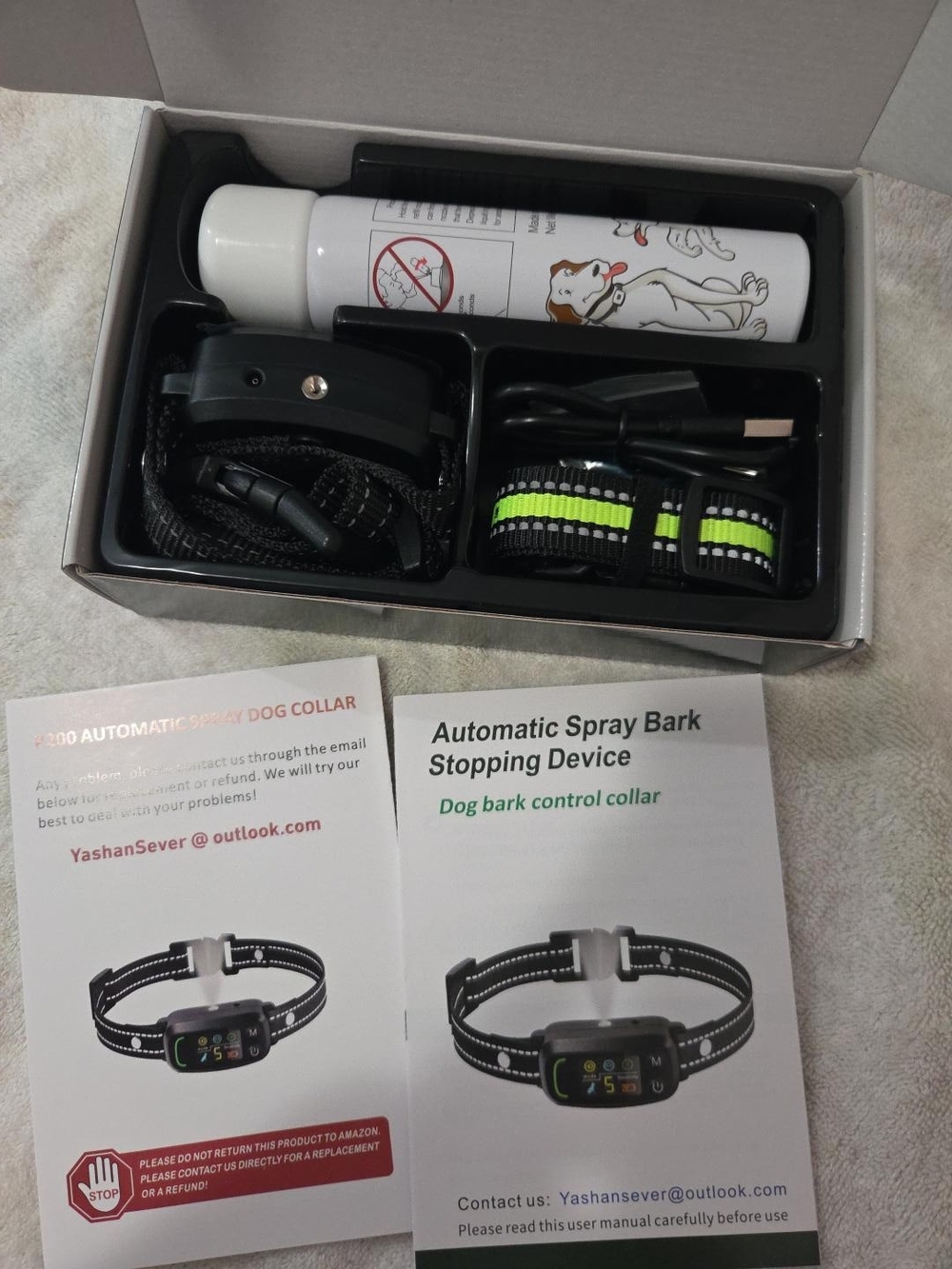 Automatic Spray Bark Stopping Device Dog Training Collar Black Like New